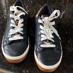 Black and  Leopard Print Sneakers